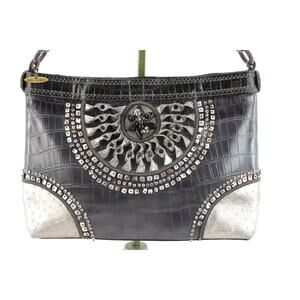 VTG Mary Francise Shoulder Bag Heavily Embellished Mother of Pearl Beads Leather